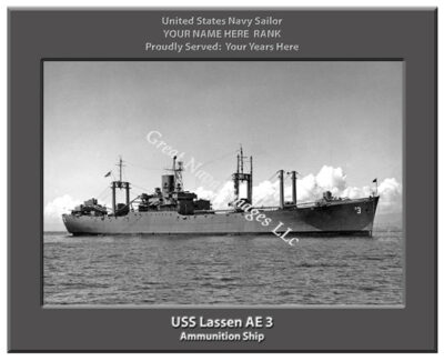 USS Lassen AE 3 Personalized Navy Ship Photo