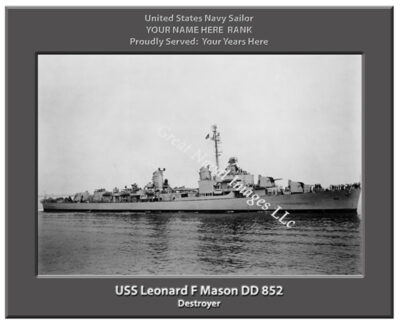 USS Leonard F Mason DD 852 Personalized Navy Ship Photo