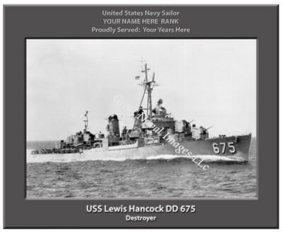 USS Lewis Hancock DD 675 Personalized Navy Ship Photo