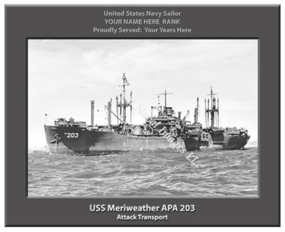 USS Meriweather APA 203 Personalized Navy Ship Photo
