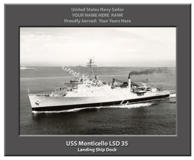 USS Monticello LSD 35 Personalized Navy Ship Photo