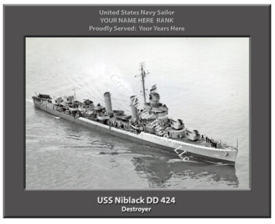 USS Niblack DD 424 Personalized Navy Ship Photo