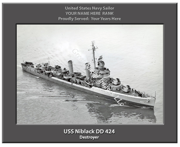 USS Niblack DD 424 Personalized Navy Ship Photo