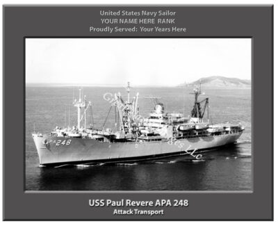 USS Paul Revere APA 248 Personalized Navy Ship Photo