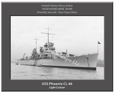 USS Phoenix CL 46 Personalized Navy Ship Photo