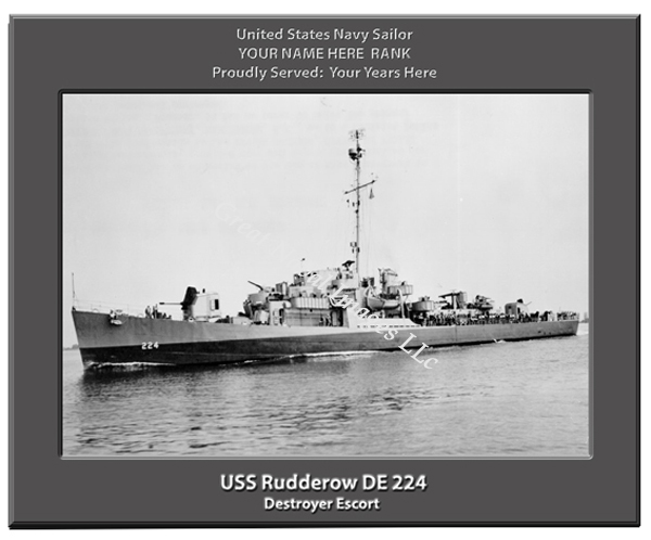 USS Rudderow DE 224 Personalized Navy Ship Photo