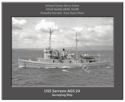 USS Serrano AGS 24 Personalized Navy Ship Photo