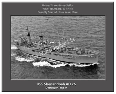 USS Shenandoah AD 26 Personalized Navy Ship Photo