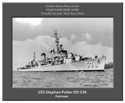 USS Stephen Potter DD 538 Personalized Navy Ship Photo