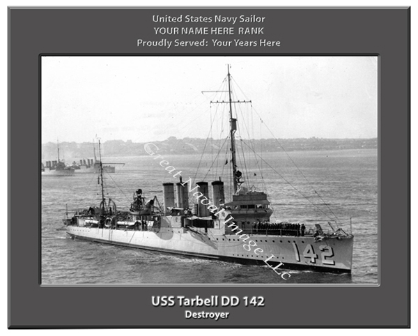 USS Tarbell DD 142 Personalized Navy Ship Photo