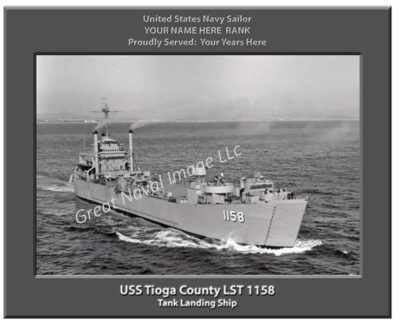 USS Tioga County LST 1158 Personalized Navy Ship Photo