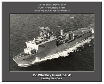 USS Whidbey Island LSD 41 Personalized Navy Ship Photo