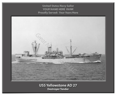 USS Yellowstone AD 27 Personalized Navy Ship Photoi