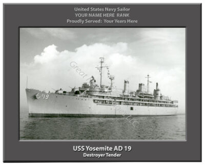 USS Yosemite AD 19 Personalized Navy Ship Photo