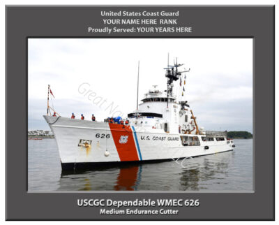 USCGC Dependable WMEC 626 Personalized Coast Guard Cutter Print