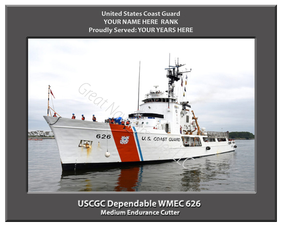 USCGC Dependable WMEC 626 Personalized Coast Guard Cutter Print