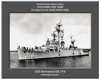USS Harveson DE 316 Personalized Ship Photo
