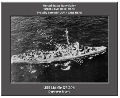USS Liddle DE 206 Personalized Ship Photo