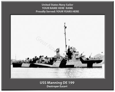 USS Manning DE 199 Personalized Ship Photo