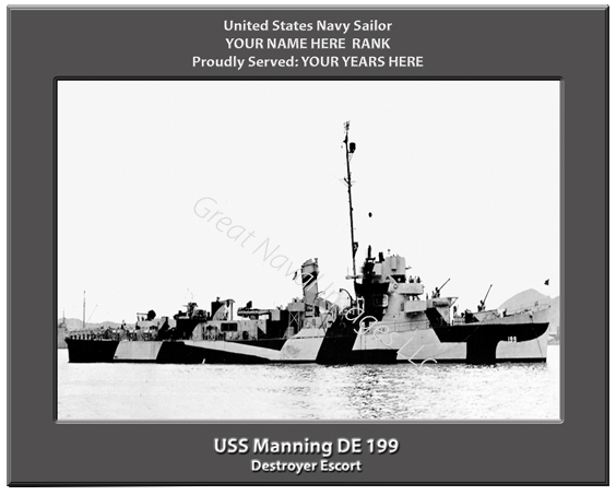 USS Manning DE 199 Personalized Ship Photo