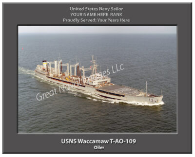 USNS Waccamaw T-AO 109 Personalized Ship Photo