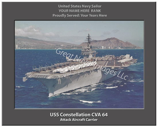 USS Constellation CVA 64 Personalized Navy Ship Photo