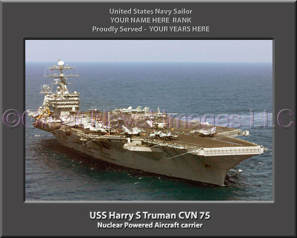 USS Harry S Truman CVN 75 Personalized Navy Ship Photo