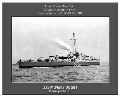 USS McNulty DE 581 Personalized Navy Ship Photo