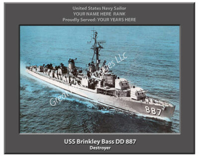 USS Brinkley Bass DD 887 Personalized Navy Ship Photo